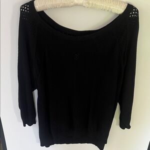 Lane Bryant Black 3/4 Sleeve Women's Crew Neck Sweater Size 14/16